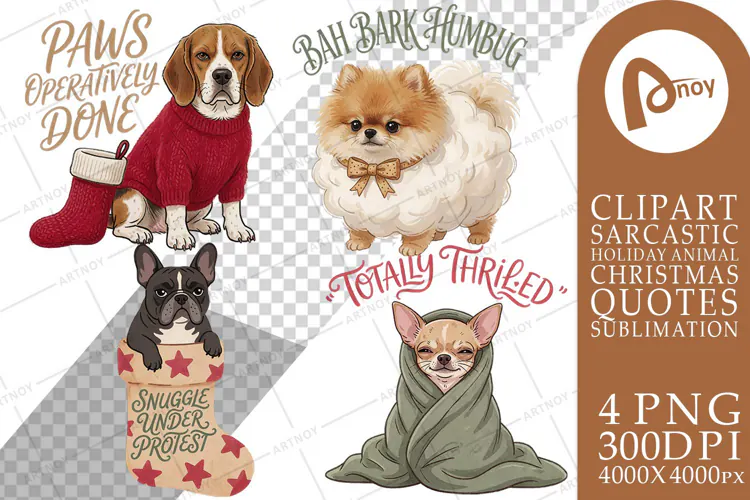 Festive Dog Quotes Sublimation