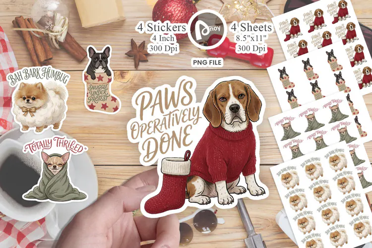 Festive Dog Quotes Sticker