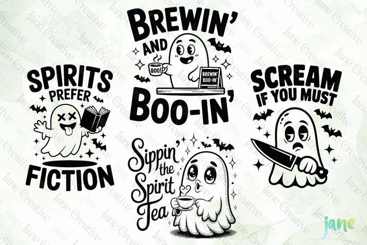 Sarcastic Ghost SVG PNG Clipart
