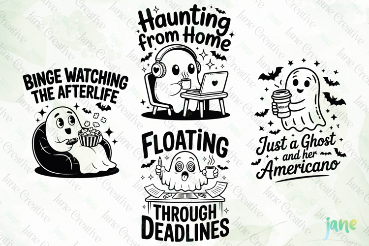 Sarcastic Ghost SVG PNG Clipart
