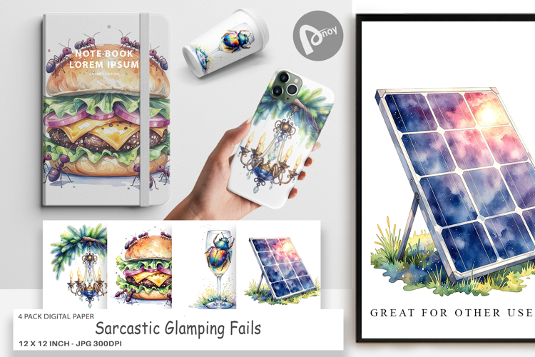 Sarcastic Glamping Digital Paper