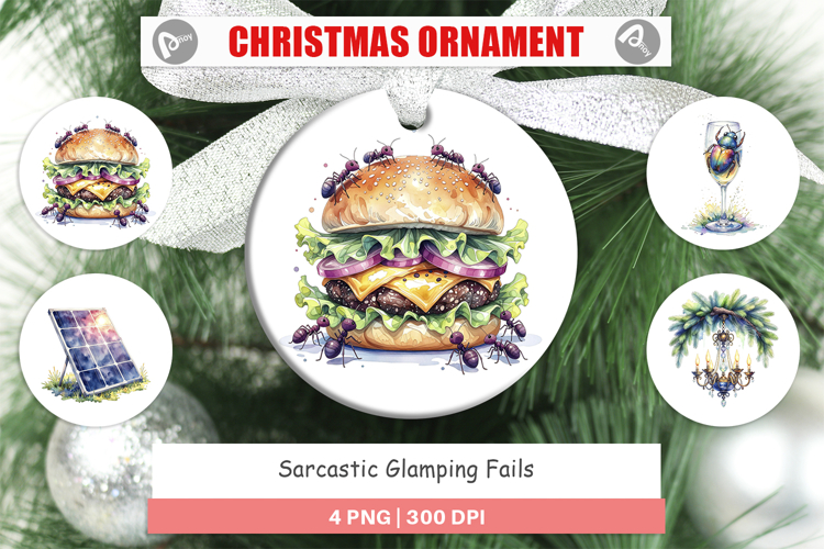 Sarcastic Glamping Fails Ornament