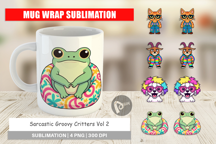 Mug Wrap Sarcastic Groovy Critters