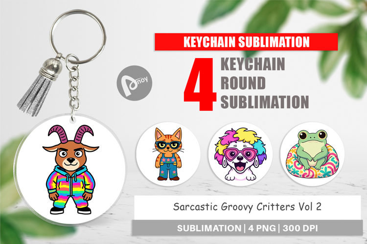 Keychain Sarcastic Groovy Critters