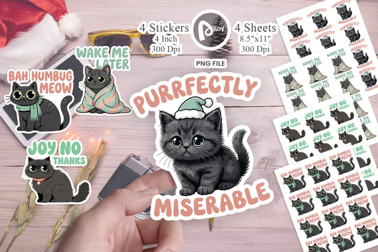 Sarcastic Holiday Feline Sticker