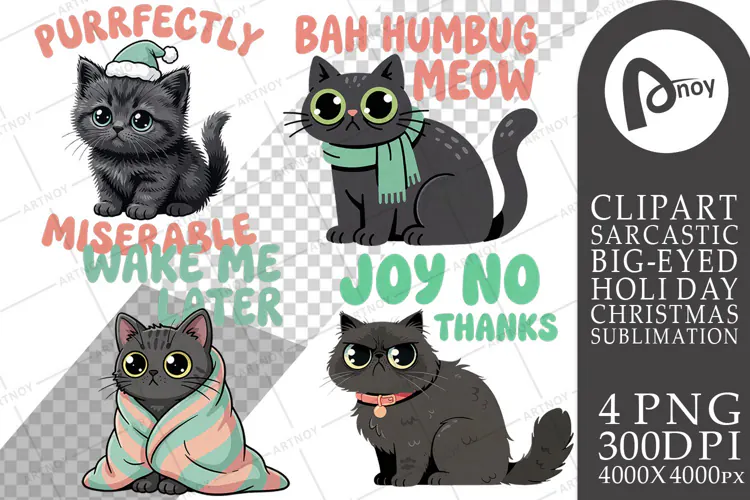 Sarcastic Holiday Feline Sublimation