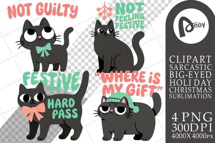 Sarcastic Holiday Feline Sublimation