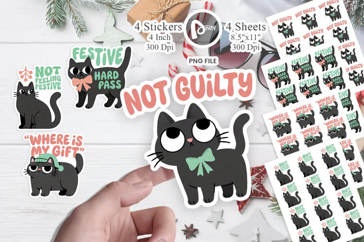 Sarcastic Holiday Feline Sticker
