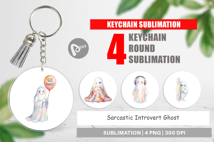 Sarcastic Introvert Ghost Keychain