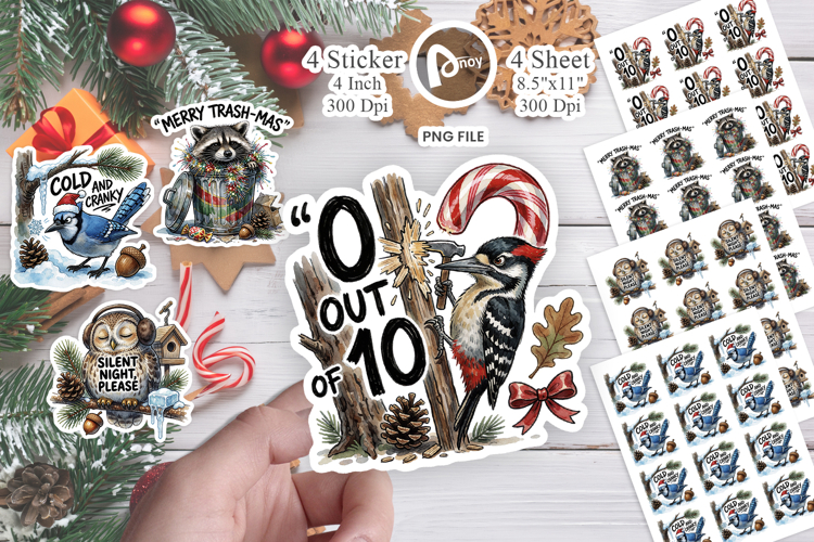 Judgmental Winter Birds Sticker