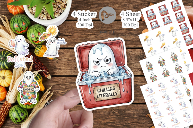 Sarcastic Melting Ghost Sticker