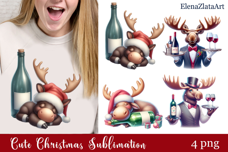 Sarcastic moose clipart. Winter clipart Sublimation