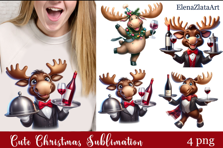 Sarcastic moose clipart. Winter clipart Sublimation