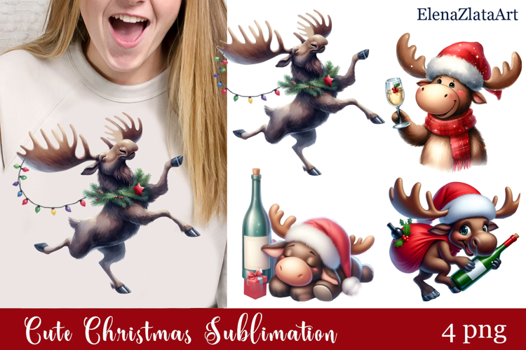 Sarcastic moose clipart. Winter clipart Sublimation