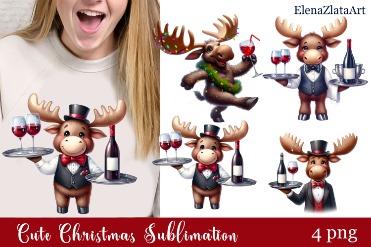 Sarcastic moose clipart. Winter clipart Sublimation