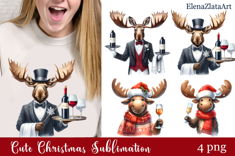 Sarcastic moose clipart. Winter clipart Sublimation