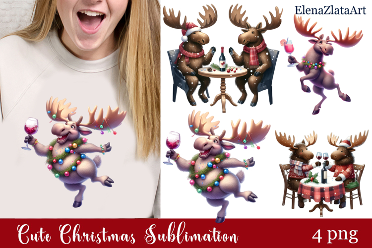 Sarcastic moose clipart. Winter clipart Sublimation
