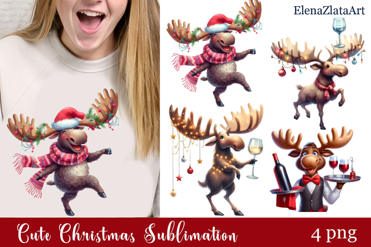Sarcastic moose clipart. Winter clipart Sublimation