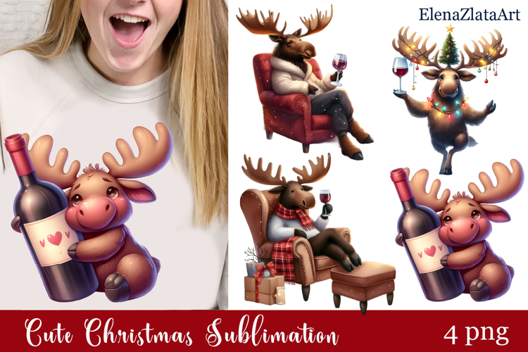 Sarcastic moose clipart. Winter clipart Sublimation