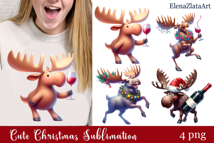 Sarcastic moose clipart. Winter clipart Sublimation
