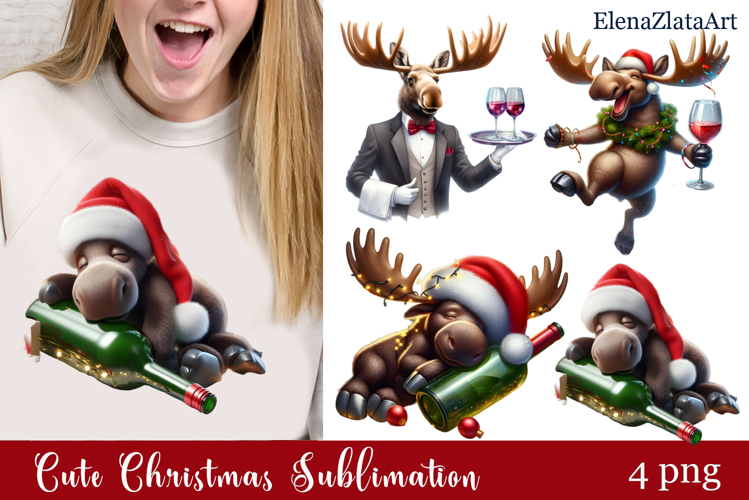 Sarcastic moose clipart. Winter clipart Sublimation
