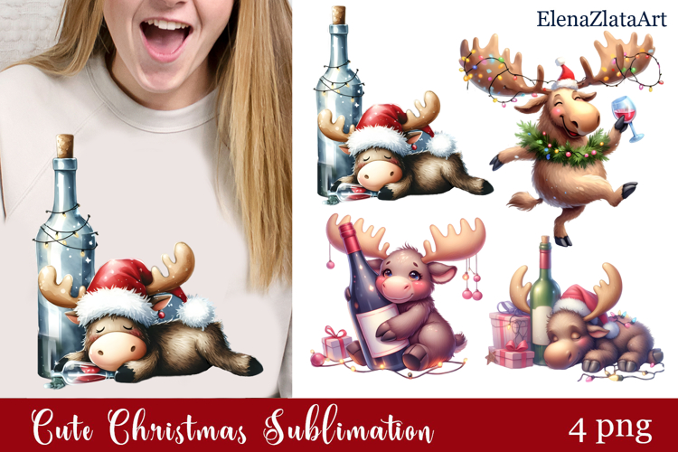 Sarcastic moose clipart. Winter clipart Sublimation