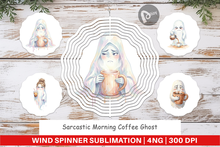 Sarcastic Coffee Ghost Wind Spinner