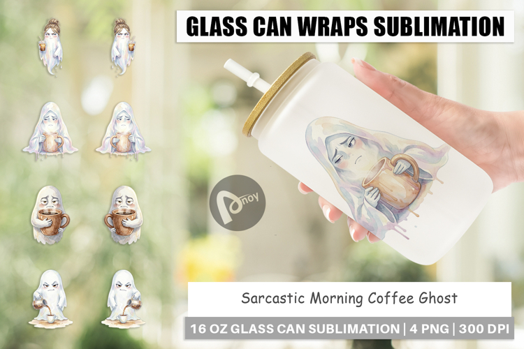 Sarcastic Coffee Ghost Glass Can