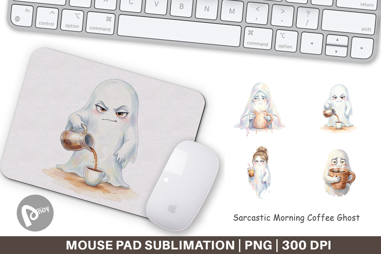 Sarcastic Coffee Ghost Mouse Pad
