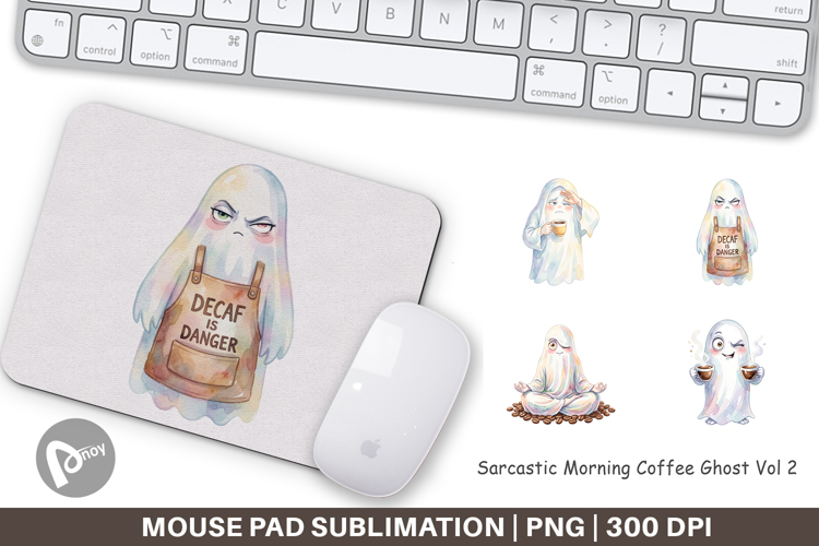 Sarcastic Coffee Ghost Mouse Pad