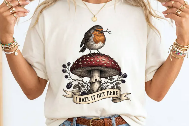 Sarcastic Nature I Hate It Out Here Grumpy Robin Bird PNG