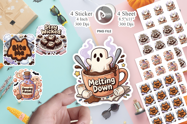 Pastel Halloween Treat Sticker