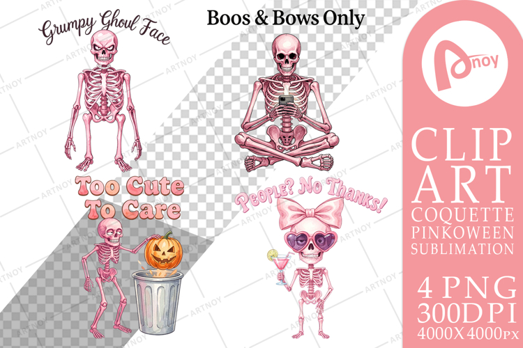 Pink Skeleton Coquette Sublimation