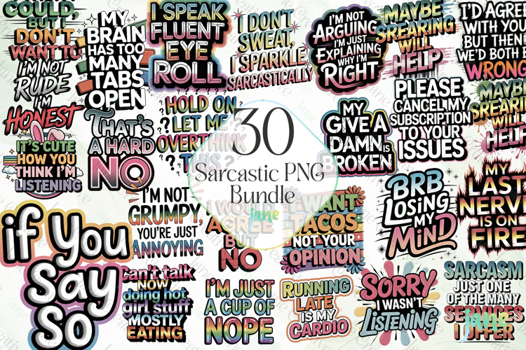 Sarcastic PNG Bundle