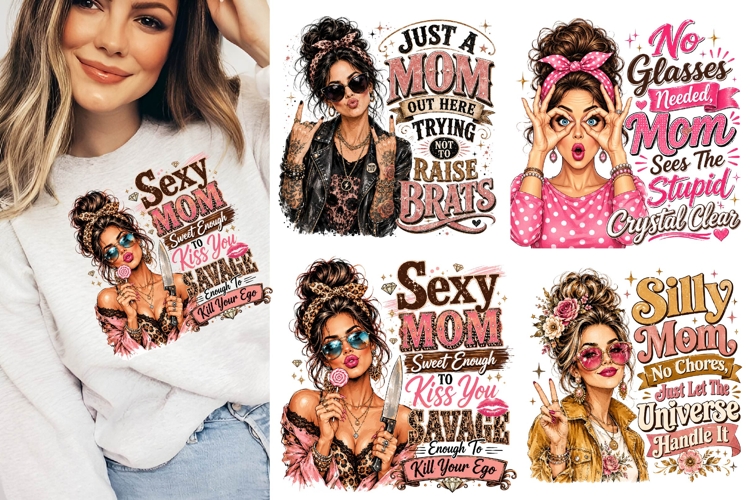 Sarcastic Pop Art Mom PNG, Mother’s Day Clipart, Motherhood