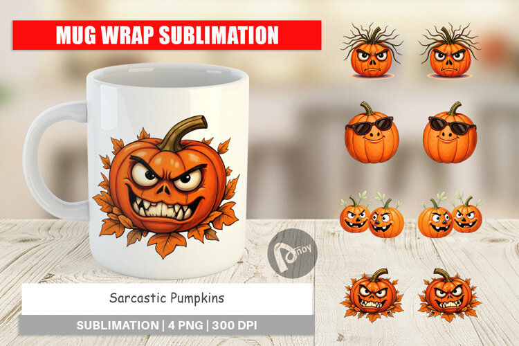 Mug Wrap Sarcastic Pumpkins example image 1