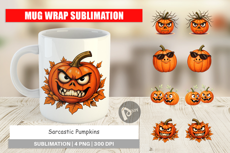 Mug Wrap Sarcastic Pumpkins
