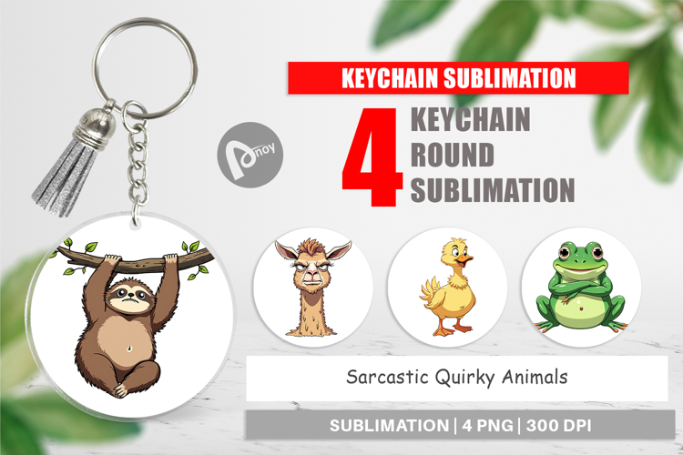 Keychain Quirky Sarcastic Animals