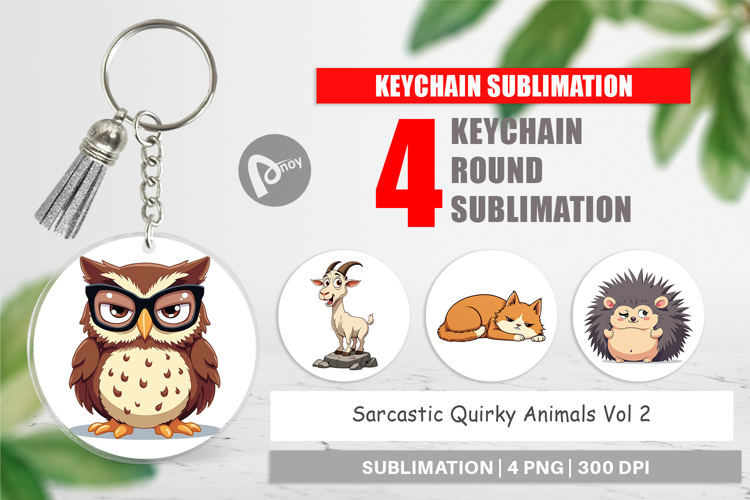 Keychain Quirky Sarcastic Animals