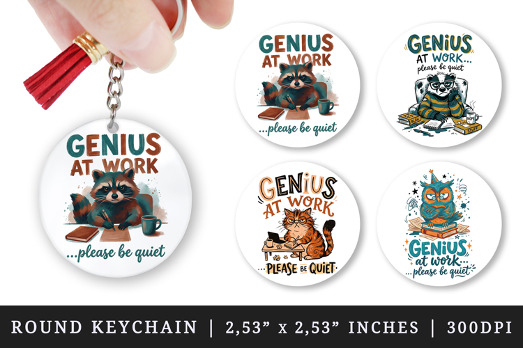 Sarcastic Quote round keychain pintable sublimation design