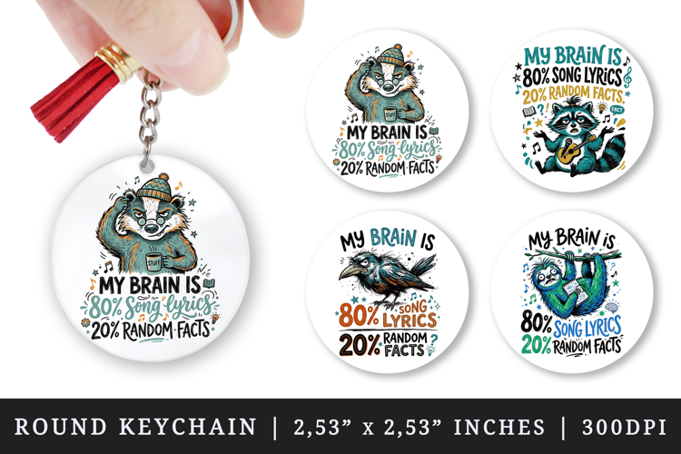 Sarcastic Quote round keychain pintable sublimation design
