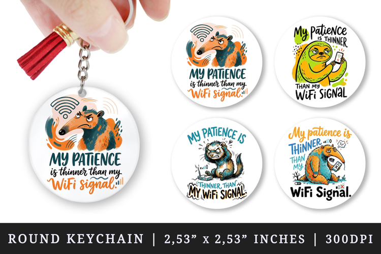 Sarcastic Quote round keychain pintable sublimation design