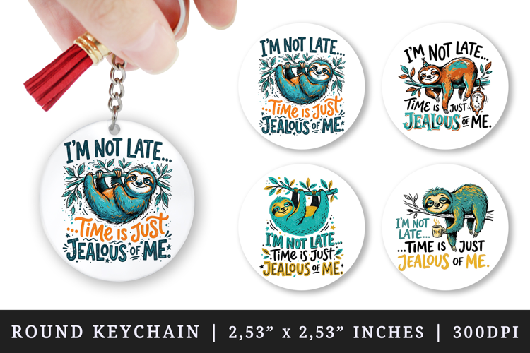 Sarcastic Quote round keychain pintable sublimation design