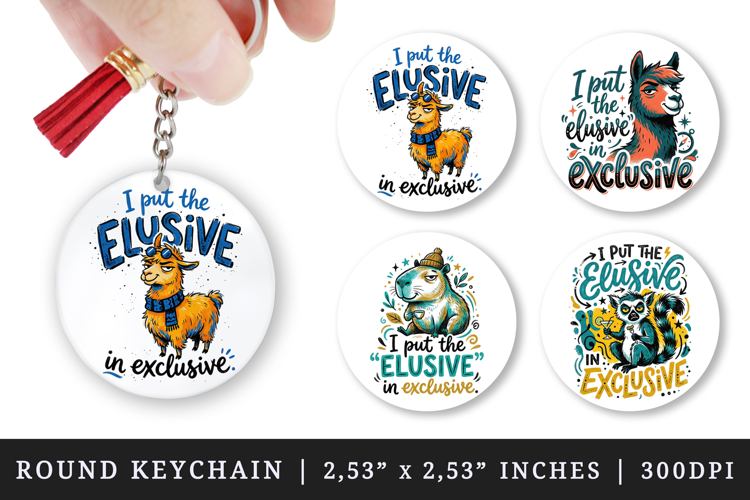 Sarcastic Quote round keychain pintable sublimation design