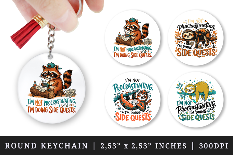 Sarcastic Quote round keychain pintable sublimation design