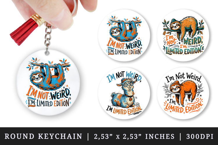 Sarcastic Quote round keychain pintable sublimation design