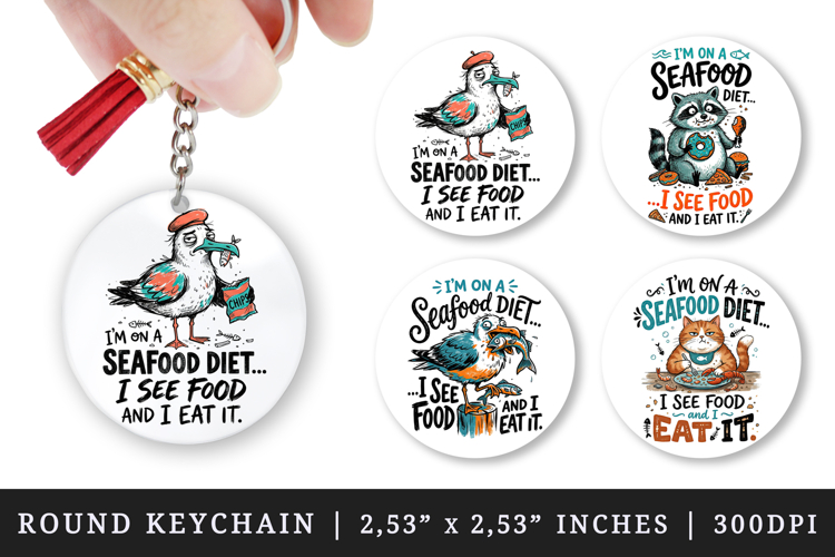 Sarcastic Quote round keychain pintable sublimation design