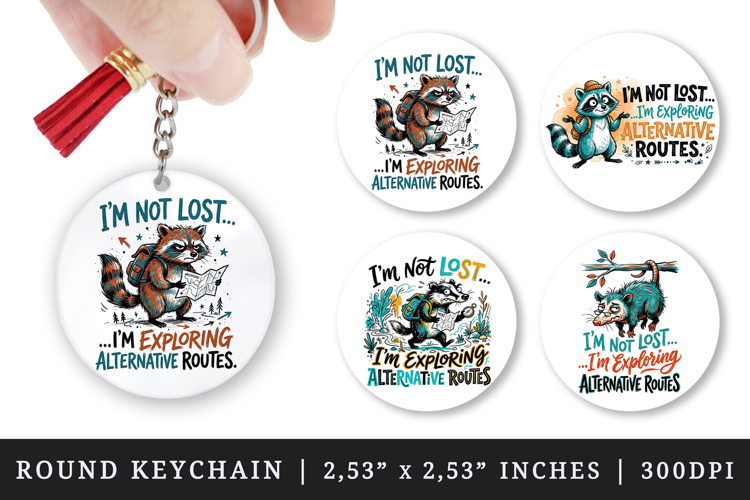 Sarcastic Quote round keychain pintable sublimation design
