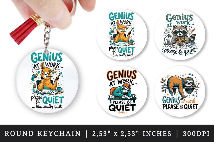Sarcastic Quote round keychain pintable sublimation design