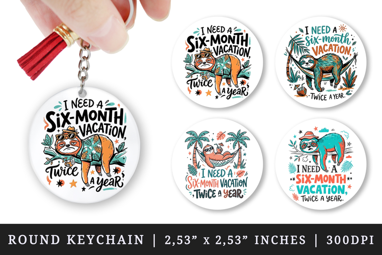 Sarcastic Quote round keychain pintable sublimation design